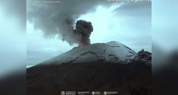 Cenapred prevé ceniza y explosiones leves del Popocatépetl
