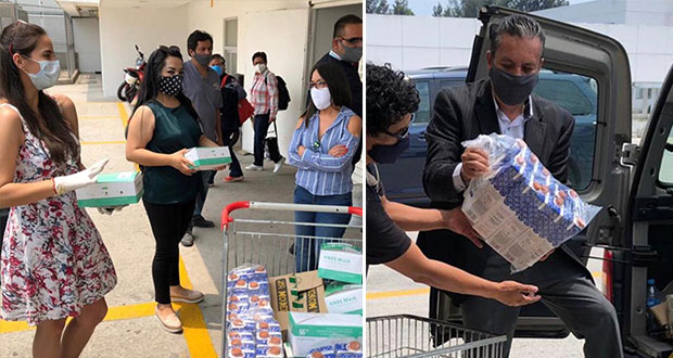 Entrega DIF estatal cubrebocas y leche a Hospital del Niño Poblano