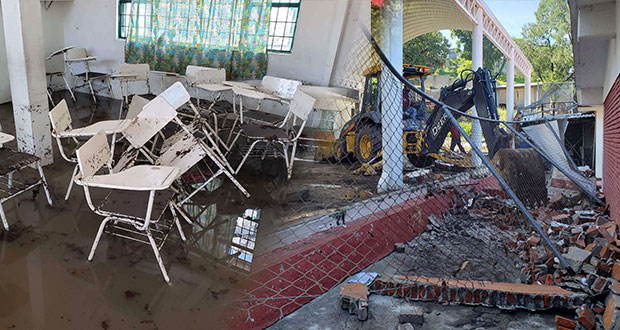 Desbordamiento del Alseseca causa daños en escuelas y viviendas