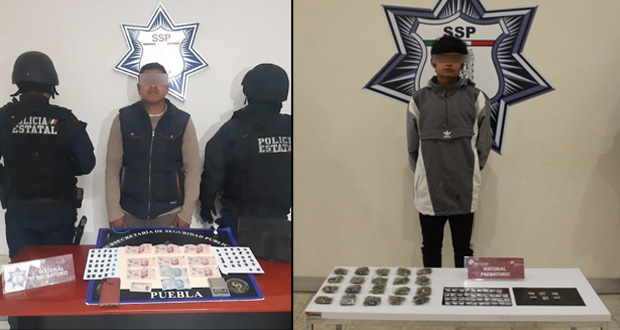 En Puebla capital, detienen a dos presunto narcomenudistas