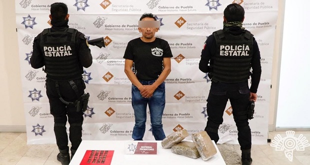 Detienen a presunto narcomenudista; traía droga de Hidalgo a Puebla