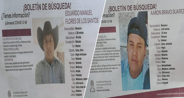 Eduardo y Aaron salieron a vender muebles; ahora están desaparecidos