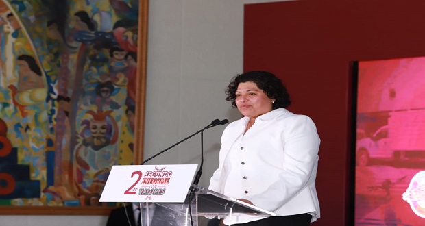 Radial a Tlaxcalancingo, obra concretada, resalta Karina Pérez en informe