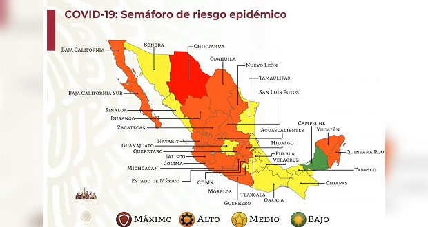 Puebla seguirá en semáforo amarillo de Covid-19 dos semanas más; suma 6: SSA