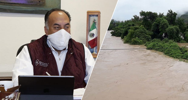 Solo dos ríos podrían desbordarse en Puebla por lluvias: Segob