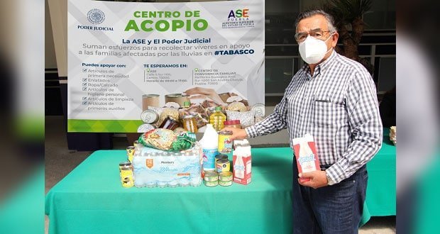 ASE y Poder Judicial, con centros de acopio para afectados de Tabasco