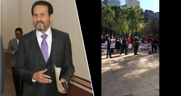Ahora, afines a Esparza protestan en CDMX para defenderlo ante denuncias