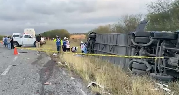 Vuelca autobús donde iban miembros de Frena en Tamaulipas; muere uno