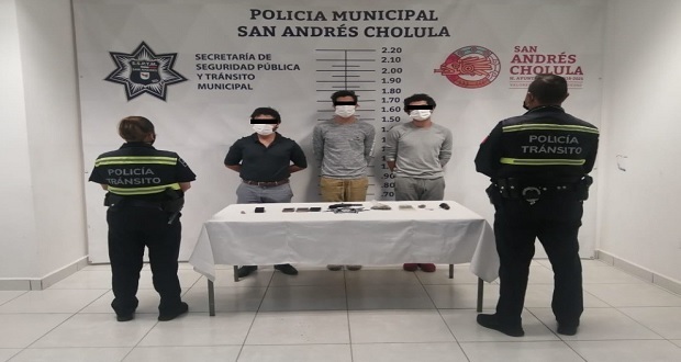 En posesión de droga, detienen a 3 en San Andrés Cholula