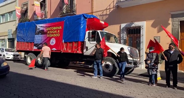 Antorcha manda 80 toneladas de víveres a damnificados en Tabasco