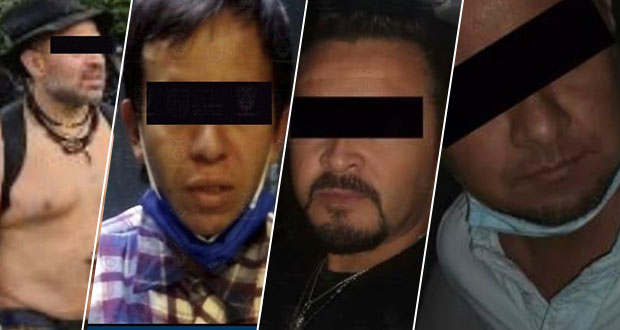 Caen cuatro hombres por agresiones y portar armas el 8M en CDMX
