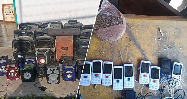 Decomisan droga, teléfonos y pantallas en penal de Huauchinango