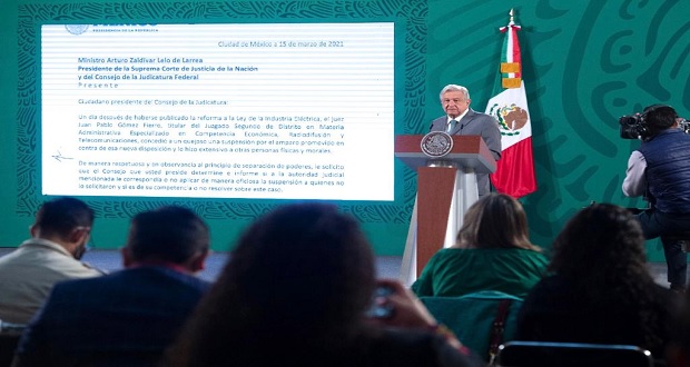 Con carta, AMLO pide a SCJN investigue a juez que suspendió reforma eléctrica