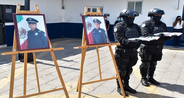 Rinden homenaje a Lesly y Víctor, policías fallecidos en su deber 
