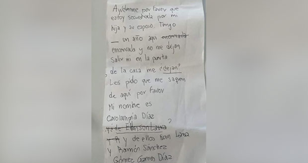 Con nota al recibir vacuna Covid, mujer pide ayuda por abuso en casa