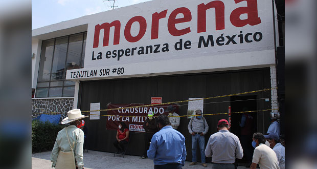 Irrumpen morenistas contras en sede del partido en Puebla; CEE denunciará