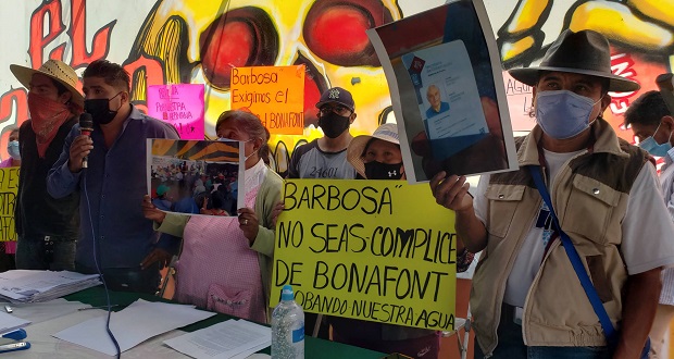 Mantendrán bloqueo en Bonafont hasta dialogar con Segob y Conagua