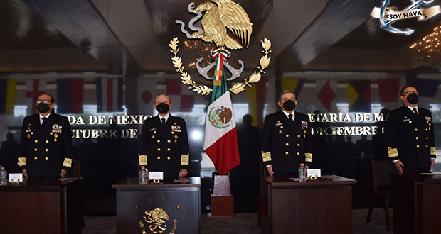Reaparece Ojeda en entrega de subsecretaría a almirante poblano