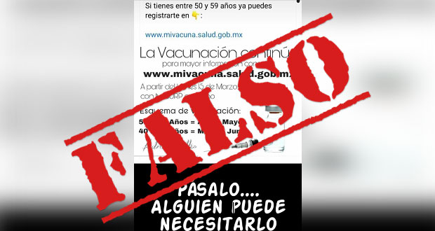 ¿Recibiste este llamado a registro para vacunación Covid? ¡No creas!