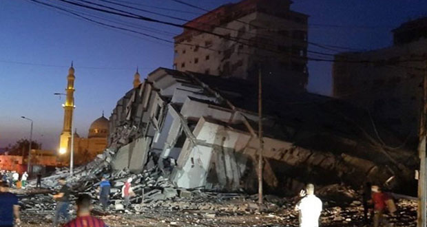 Israel destruye edificio en la Franja de Gaza tras ataque aéreo