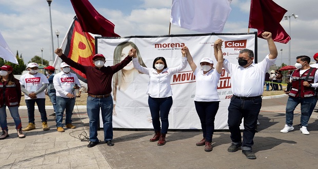 Llama Claudia Rivera a unidad de morenistas tras roces con Biestro