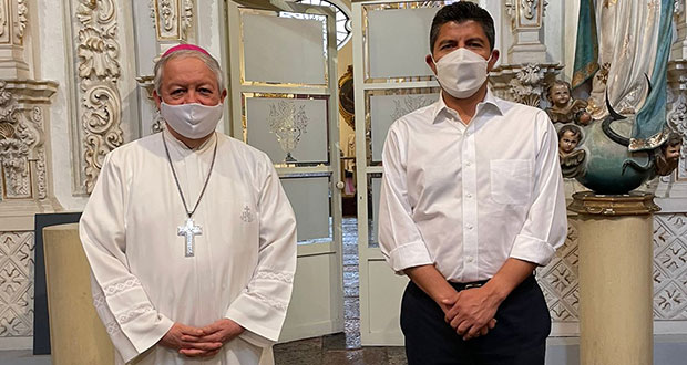 Eduardo Rivera se reúne con Víctor Sánchez, arzobispo de Puebla