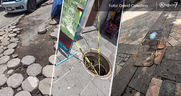 Agravan lluvias desperfectos en calle 5 de Mayo y laterales del CH