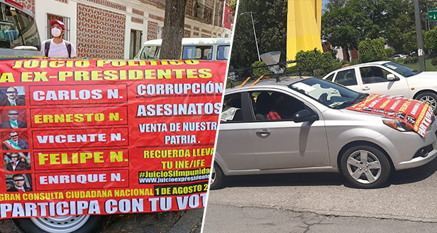 Con poca afluencia, hacen caravana y llaman a participar en consulta popular