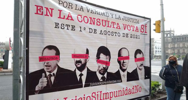 En redes y eventos, promueven consulta sobre juicio a expresidentes