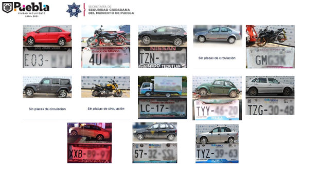 La SSC recupera 13 vehículos con reporte de robo en Puebla