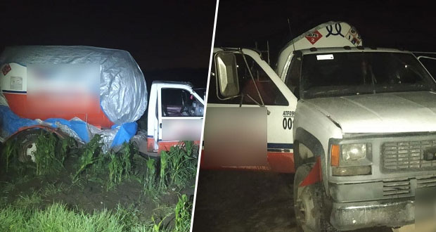 Tras ataque, aseguran 2 pipas con combustible robado en Cuapiaxtla
