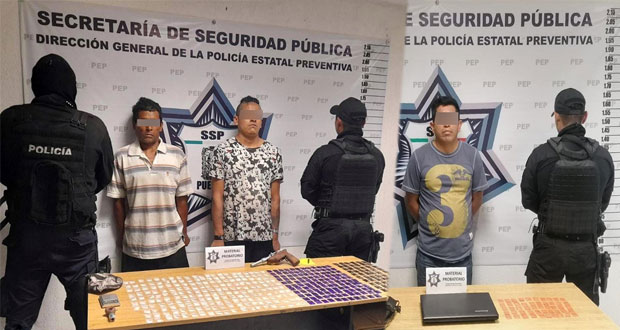 Captura Policía Estatal a tres presuntos vendedores de droga