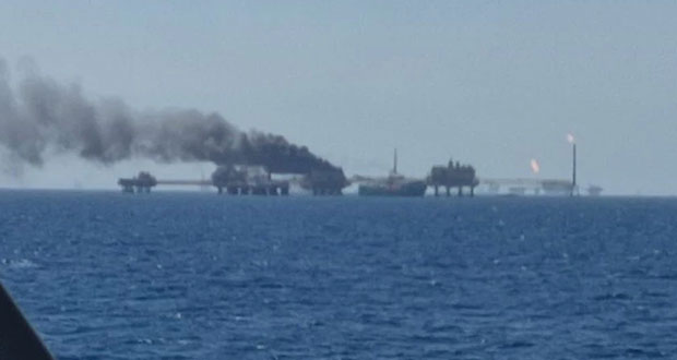 Incendio en plataforma de Pemex frente a Campeche deja 5 heridos