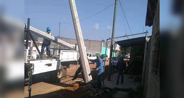Logra Antorcha electrificación en comunidades de Zacatlán