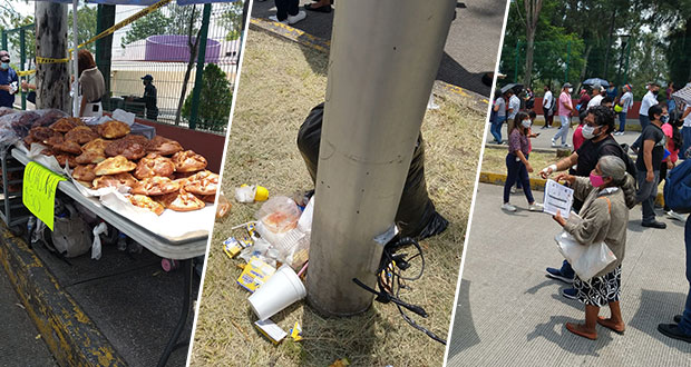 En Centro Expositor, venta de comida y hojas de vacunación para olvidadizos