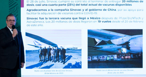 Este mes México habrá recibido 100 millones de vacunas Covid: Ebrard