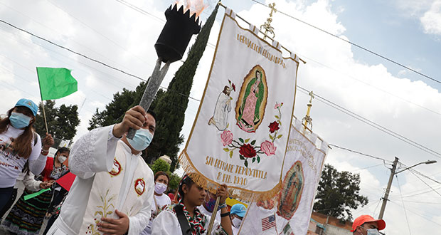 Llega caravana Antorcha Migrante a parroquia de la Asunción en Puebla