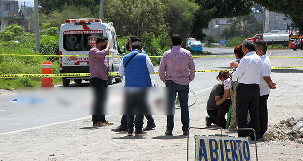 Muere joven ciclista en Tehuacán tras ser atropellada por camión  