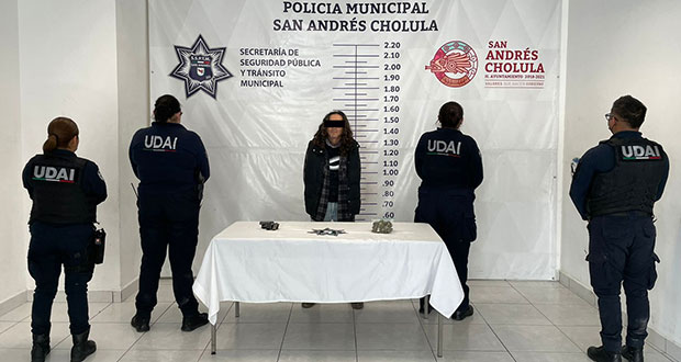 Ssptm detiene a un presunto narcomenudista en San Andrés Cholula 