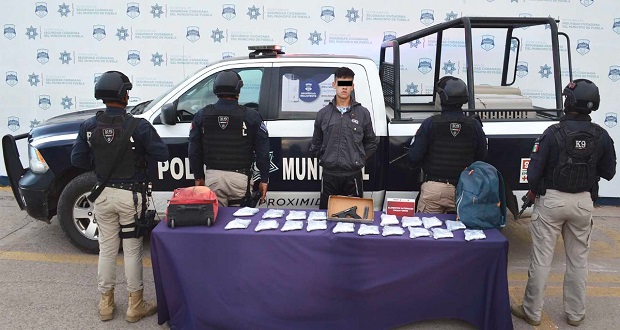 SSC de Puebla detiene a joven con 19 armas de fuego en la CAPU
