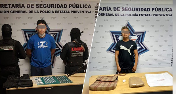 En Puebla capital, SSP detiene a 2 presuntos narcovendedores