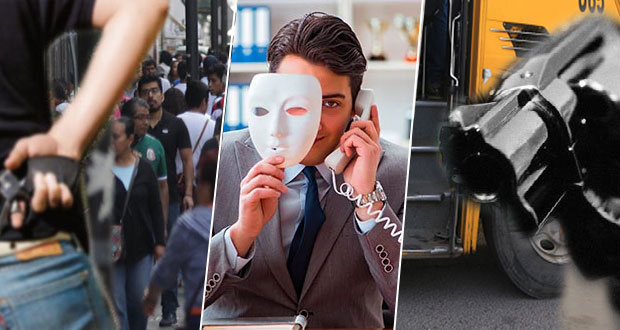 En Puebla, suben 100% fraudes, robos a transeúntes y en transporte colectivo 
