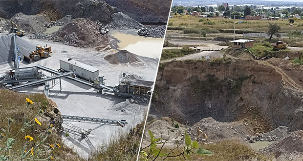 Desechos por extracción de tepetate contaminan suelo y agua en Coronango