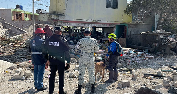 GN auxilia a familias afectadas por explosión en Xochimehuacán