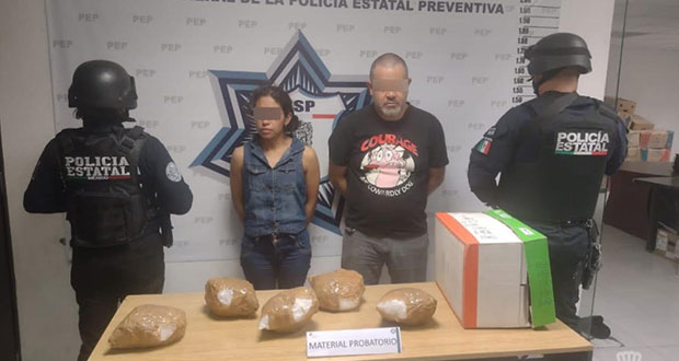 SSP detiene a dos distribuidores con 7 kilos de droga en Puebla