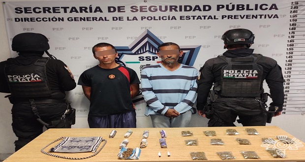 En Puebla capital, SSP detiene a 2 presuntos narcovendedores