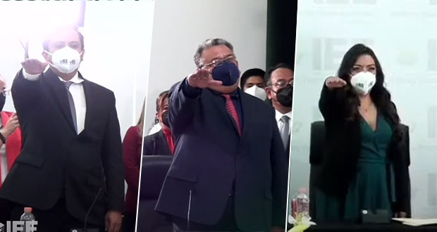 Rinden protesta tres consejeros de IEE de Puebla; garantizan piso parejo