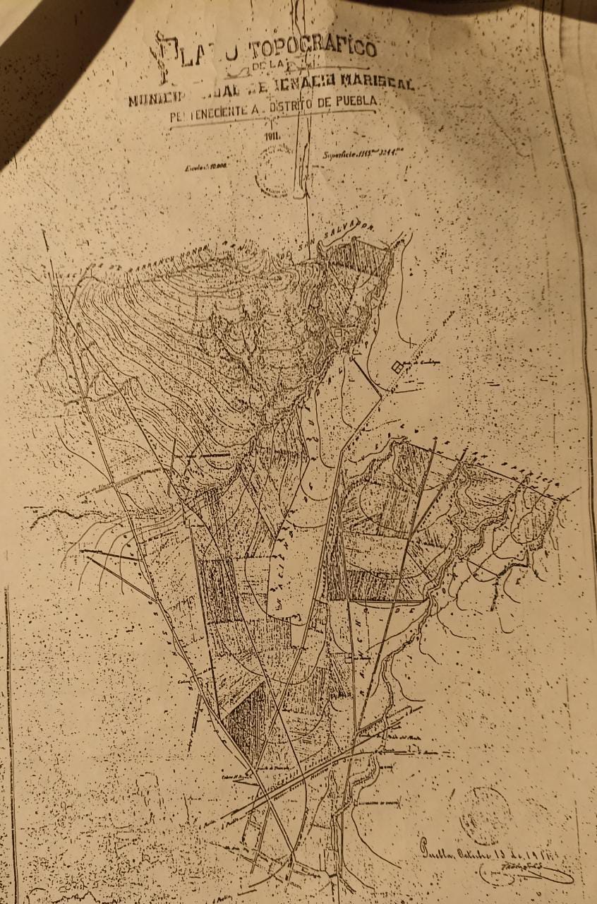 Mapa que compartieron vecinos de San Pablo Xochimehuacan que data de 1911.