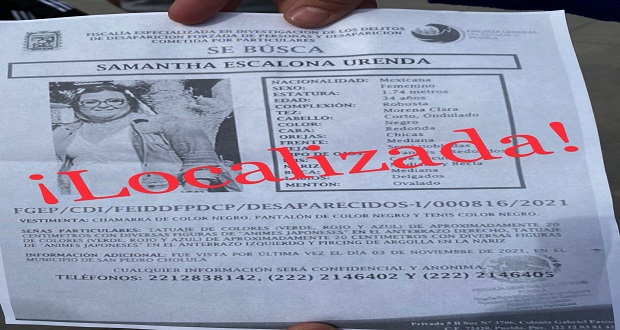 Familiares reportan que localizaron con vida a Samantha Escalona