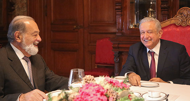 AMLO celebra dichos de Slim sobre evitar confrontaciones con gobierno